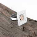 Pierścionek srebrny z miedzią Autorska Biżuteria Srebrna GRZESIŃSKI
