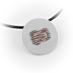 Naszyjnik srebrny z drucikami z miedzi