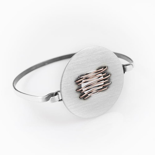 Bransoletka srebrna na szynie Autorska Biżuteria GRZESIŃSKI