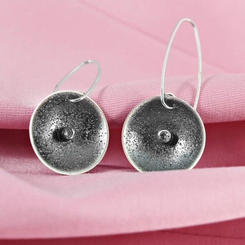 Kolczyki srebrne z cyrkonią na biglu Biżuteria Autorska GRZESIŃSKI