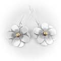 Długie kolczyki srebrne kwiatki Biżuteria Autorska GRZESIŃSKI