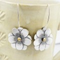 Długie kolczyki srebrne kwiatki Biżuteria Autorska GRZESIŃSKI