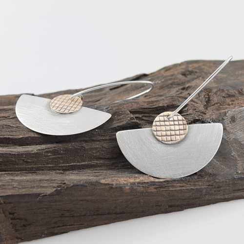 Piękne kolczyki srebrne wachlarze Biżuteria Autorska GRZESIŃSKI