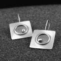 Kolczyki srebrne kwadraty biżuteria artystyczna
