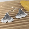 Kolczyki srebrne Liście Miłorzębu oksydowane Biżuteria Autorska GRZESIŃSKI