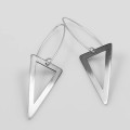 Długie kolczyki srebrne trójkąty ręcznie wycinane