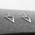Długie kolczyki srebrne trójkąty ręcznie wycinane