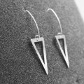 Długie kolczyki srebrne trójkąty ręcznie wycinane