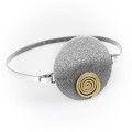Bransoletka srebrna oksydowana ze złotym spiralnym motywem