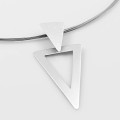 Naszyjnik srebrny z geometrycznym motywem dwóch trójkątów