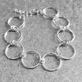 Artystyczna bransoletka srebrna elementowa