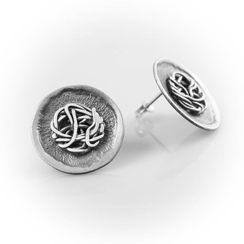 Biżuteria artystyczna srebrne kolczyki wkrętki