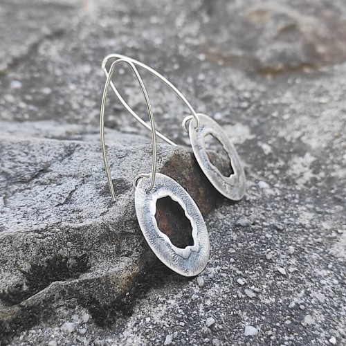 Artystyczne kolczyki srebrne koła Biżuteria Autorska GRZESIŃSKI