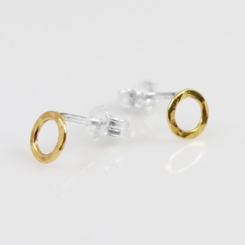 Kolczyki z pozłacanego srebra sztyftowe