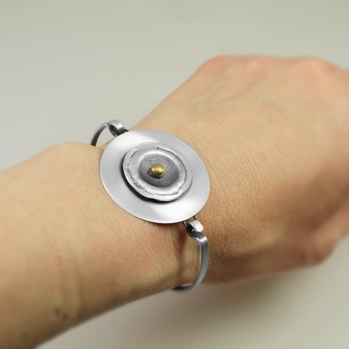 Wyrazista bransoletka srebrna biżuteria GRZESIŃSKI