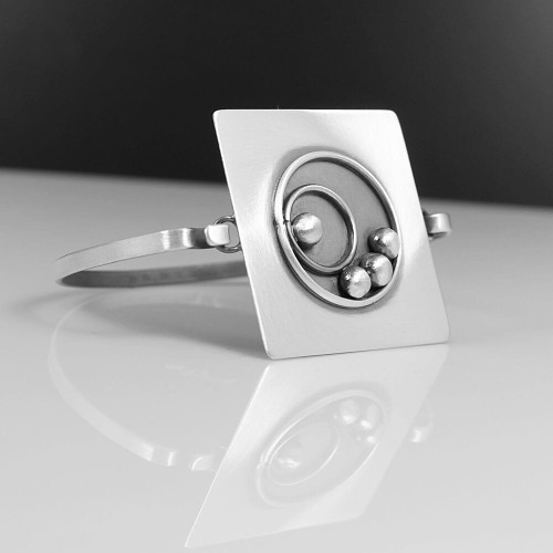 Duża bransoletka srebrna biżuteria autorska