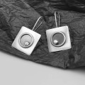 Kolczyki srebrne kwadraty biżuteria artystyczna