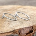 Owalne kolczyki srebrne oksydowane ręcznie wykonane