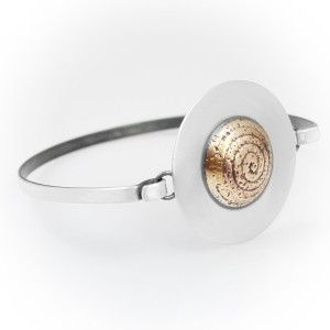Bransoletka handmade ze srebra i miedzi – spiralny wzór