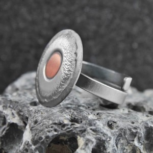 Pierścionek srebrny oksydowany handmade