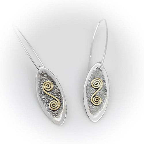 Kolczyki srebrne na długim biglu Autorska Biżuteria Srebrna GRZESIŃSKI