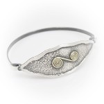 Bransoleta srebrna oksydowana z elementem z mosiądzu