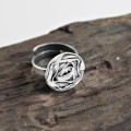 Pierścionek srebrny z różyczką Autorska Biżuteria Srebrna GRZESIŃSKI